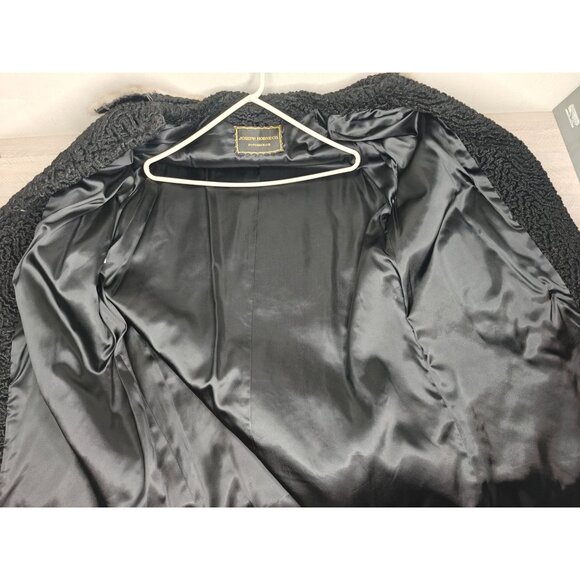 Vintage Black Persian Curly Lamb Fur Coat With Mink Trim Women's Medium Large - Picture 12 of 12